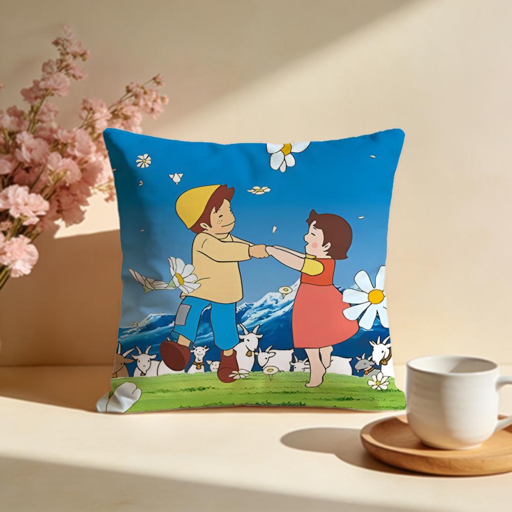 Trendy HHeidi Girl of the Alpsed Cushion Cover Stylish Washable Pillow Cover Ideal for Couch Bedroom Car Decoration