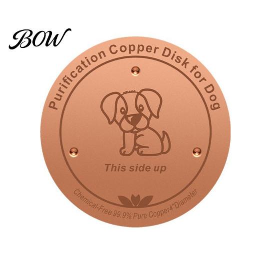 Natural Copper Water Purifier Disc Purification for Dog, 4-Inch Diameter Pure Disc, Dog Bowl with 3-Point Support