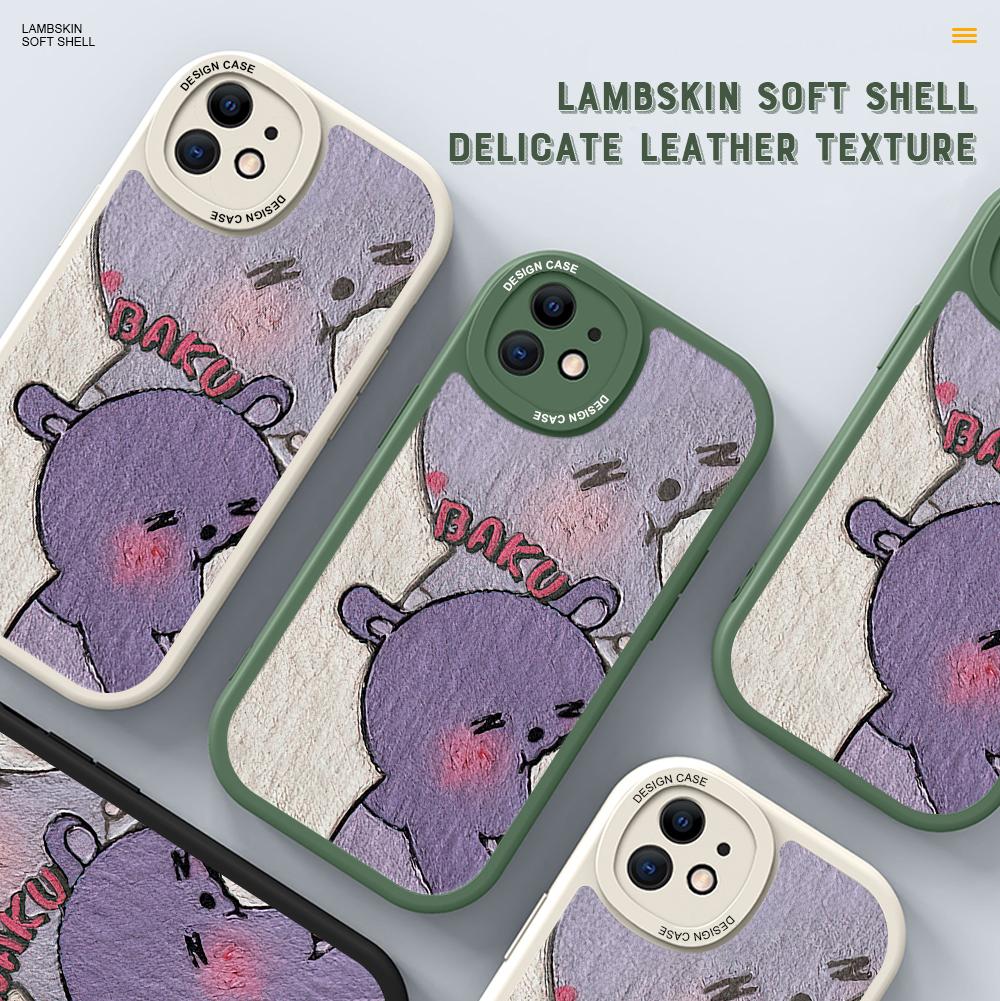 Slim Skin Feeling Cartoon Pattern Soft Silicone PU Leather Cover Phone Case for iPhone Samsung Huawei Honor Xiaomi Redmi OPPO Realme Vivo