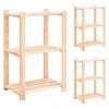 VidaXL 3-Tier Storage Shelves 3 Pcs 60x38x90 Cm Pine 150 Kg