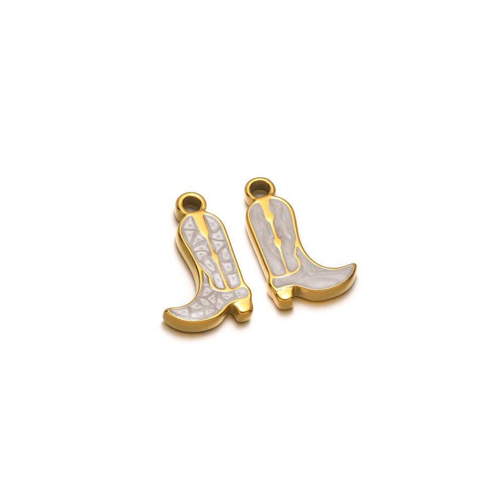 5pcs Stainless Steel Enamel Heart Star Martin Boot Shoes Charms for DIY Jewelry Necklace Bracelet Earring Making Accessories