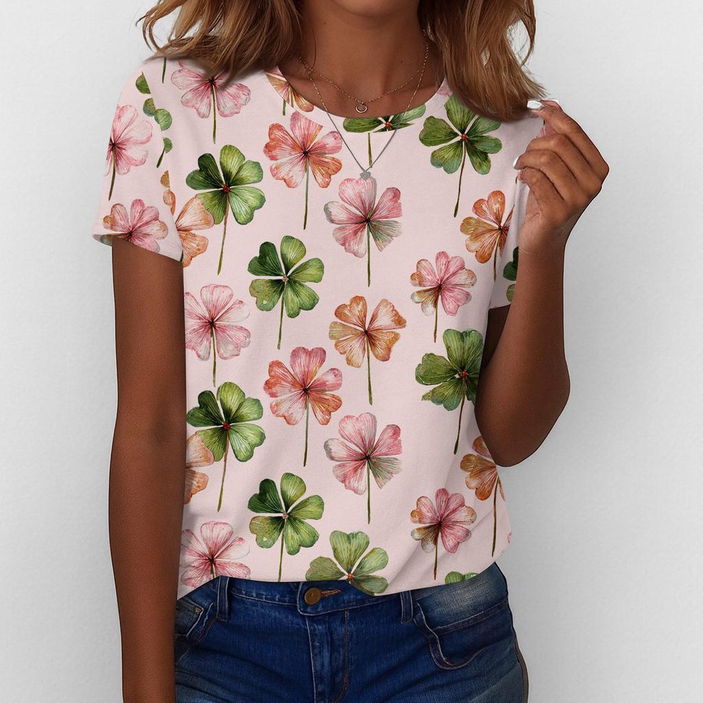 Women's T Shirt Tee Print Short Sleeve Daily Weekend Fashion Basic Regular Top  St. Patrick's Day