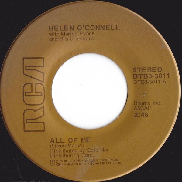 7inch Record HELEN O'CONNELL - All Of Me / I Cried For You DTB03011 RCA 1974 US Jazz Used