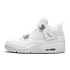 Детские кроссовки Air 4 Retro GS Pure Money 2017 White Metallic-Silver Pure-Platinum 408452-100
