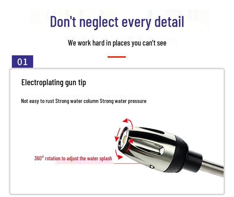 Удлиненный металлический пистолет для мойки автомобиля с ручкой с резиновым покрытием