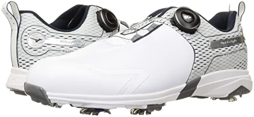 Mizuno Men's Wide Style SL Boa Golf Shoes, White/Navy, Size 26.5cm F