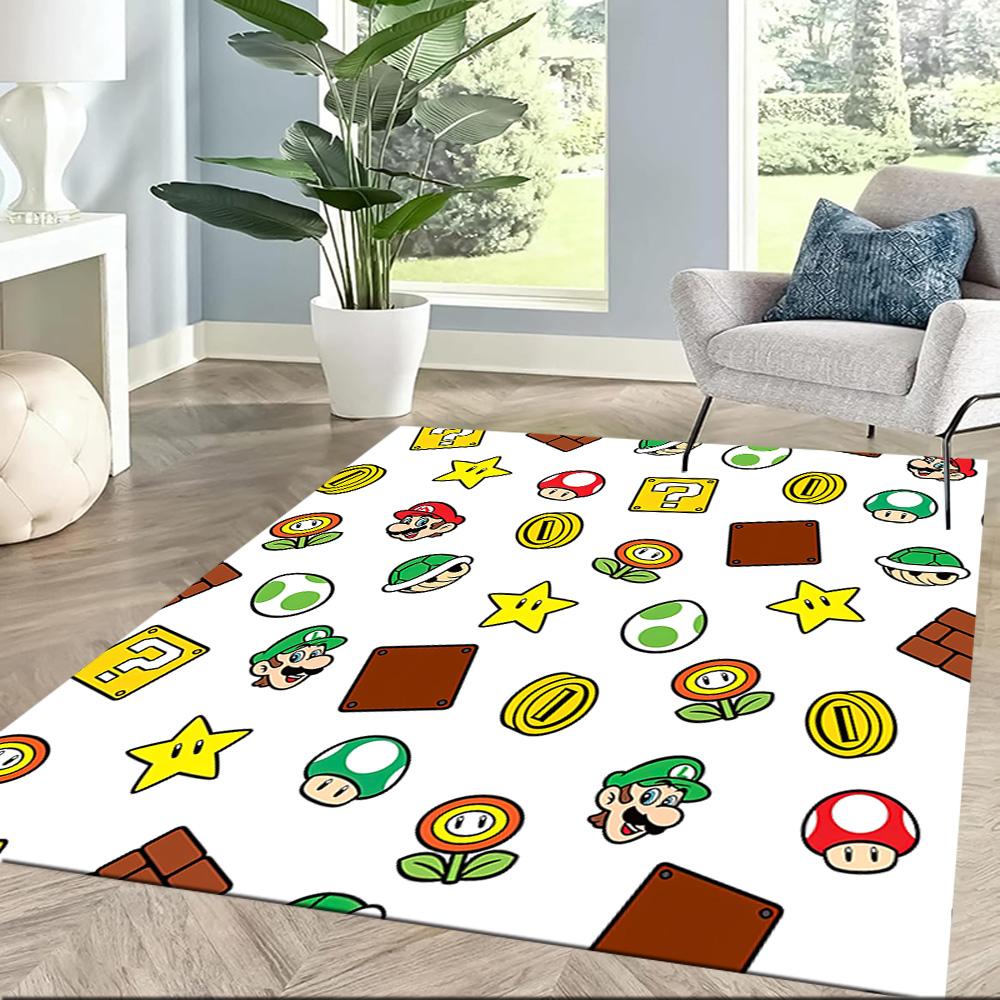 Super Mario Pattern Square rugs are a great choice for living rooms, bedrooms, home décor, and as gifts.