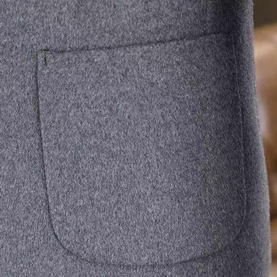 Шерстяной пиджак с лацканами, длинный рукав, однобортный пиджак на двух пуговицах с карманами, однотонный пиджак