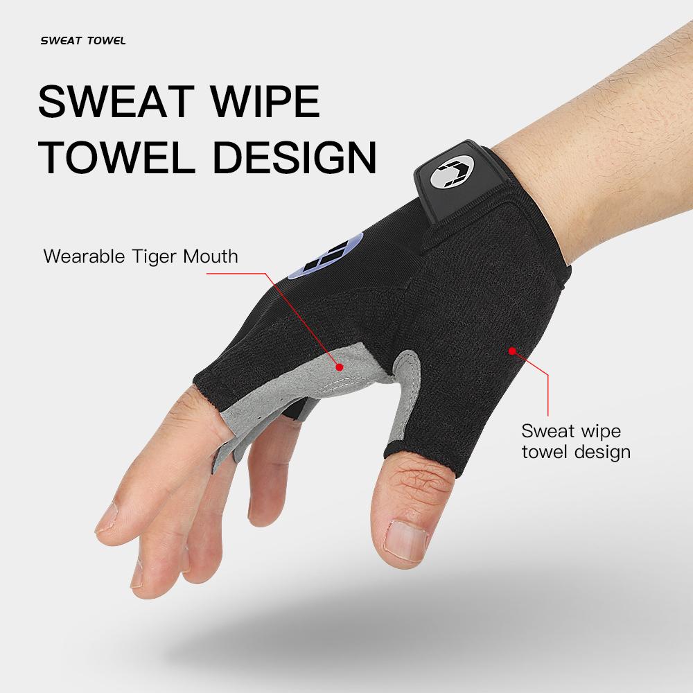 Kyncilor Outdoor Велосипедные Противоскользящие и Влагоотводящие Перчатки без Пальцев Дышащие и Амортизирующие Спортивные Перчатки для Горного Велосипеда