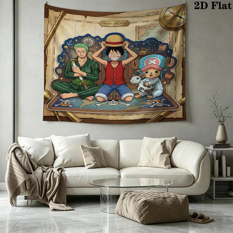 Настенный гобелен из аниме One Piece Эстетичное настенное панно Покрывало из печатной ткани Декоративные гобелены для спальни гостиной Домашний декор