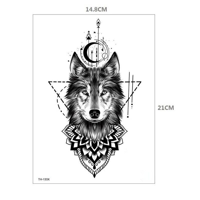 Водостойкая временная татуировка-наклейка Тигр Лев с животным узором на половину руки большой размер переноса воды боди-арт поддельные татуировки для мужчин и женщин