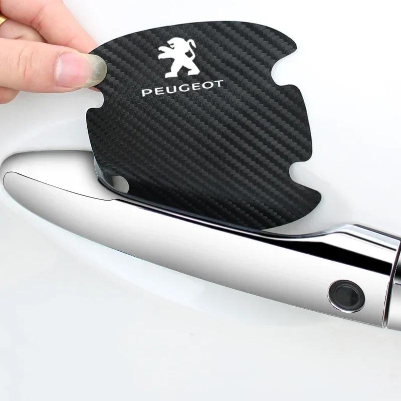 Car Door Handle Bowl Sticker Anti-collision Strip Decals for Peugeot 306 307 308 2008 3008 508 406 407 408 206 207 208XS Rifter 5tr
