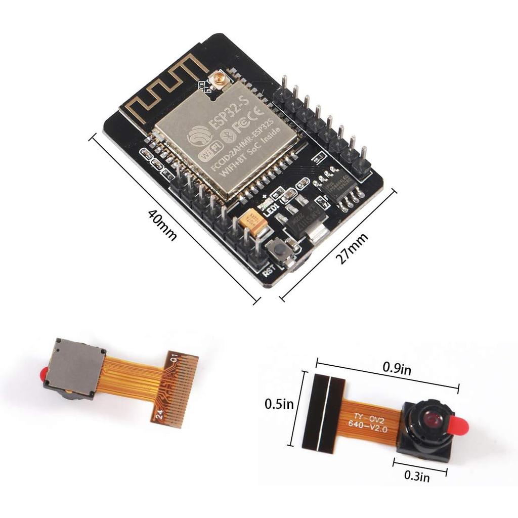 ESP32-CAM WiFi Board ESP32-CAM-MB Micro USB to Serial Port CH340G with OV2640 2MP Camera Module for Arduino IDE Arduino Raspberr