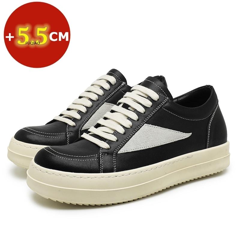 Мужские туфли с увеличением роста на 5,5 см, повседневные кроссовки на платформе, из премиальной натуральной кожи, модные, удобные, дышащие