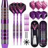 Soft Dart Set, 2BA, Copper Arrows with High Friction, Ideal for Beginners (Purple)