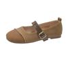 Pu Leather Mary Jane Shoes Woman Retro Buckle Belt Ballet Flats Ladies Vintage Casual Soft Loafers Lolita