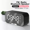 Беспроводной Bluetooth-динамик с FM-радио, светодиодный электронный будильник, цифровой дисплей, зеркало, будильник, поддержка TF, держатель для телефона
