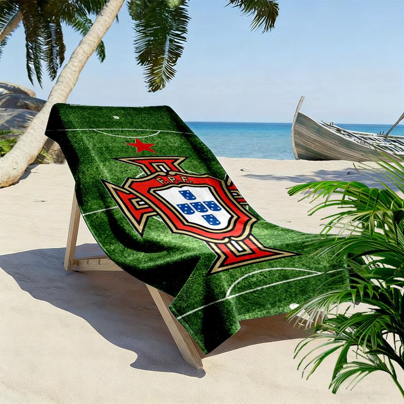 Portugal Football Print Beach Towel, Large Soft Quick Dry Towel for Beach Camping Swimming