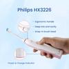 Philips HX3226 Электрическая зубная щетка для взрослых, перезаряжаемая звуковая вибрационная зубная щетка для пар (со встроенной насадкой * 2) Интеллектуальный отбеливающий уход за деснами