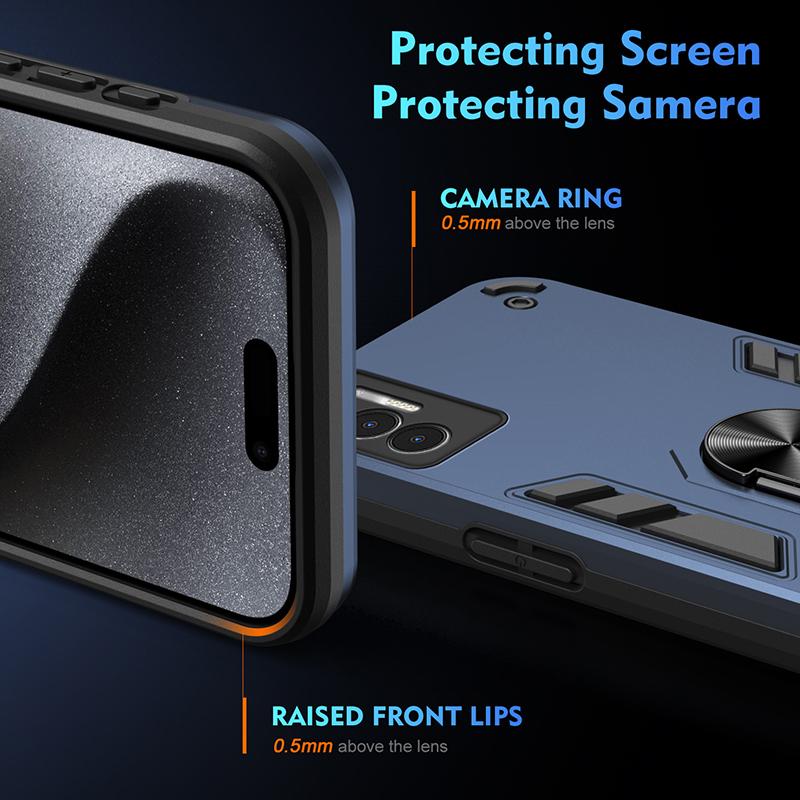 Противоударный чехол-броня для Tecno Pova 3 4 5 Pro Pova 6 Pro для Tecno Pova NEO 2 NEO 3 с магнитным кольцом-держателем для автомобиля