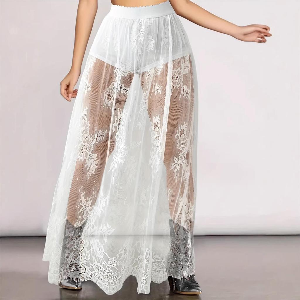 Женская готическая прозрачная длинная юбка с кружевом – Европейский и американский летний стиль