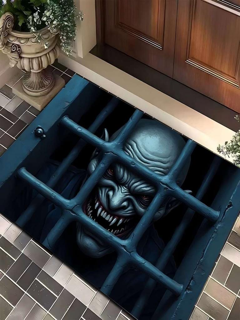 Хэллоуинский клоун коврик для двери Клоун из фильма ужасов Хэллоуинский ковер для зоны В помещении на улице Приветственный коврик для декора входа в дом