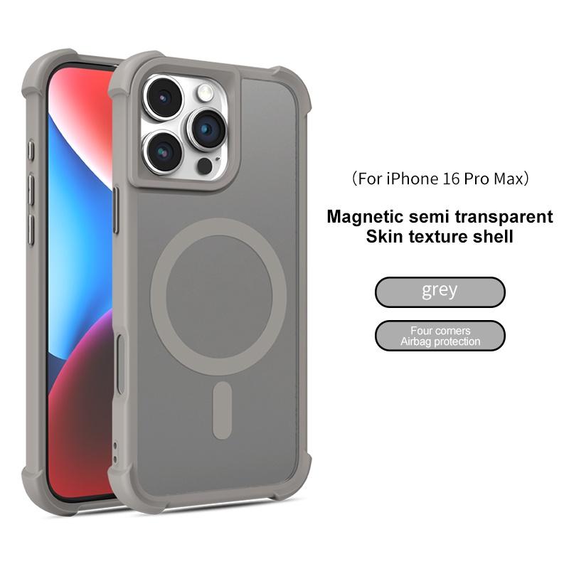 Матовый противоударный чехол с воздушной подушкой для iPhone 16 15 14 13 12 Pro Max 11, магнитный для Magsafe, для беспроводной зарядки