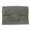 AP0230-Y04059-NZG82 Tri-fold Wallet Khaki Lambskin Women