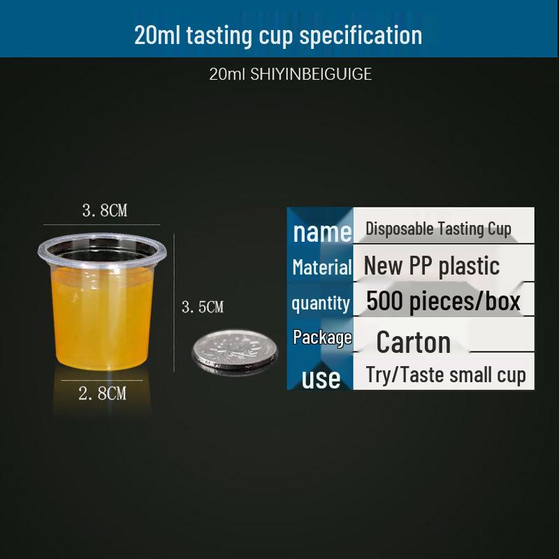 Mini Disposable Tasting Cups, 20-Pack: Ideal for Milk Tea, Jelly, Pudding, or Wine Tasting