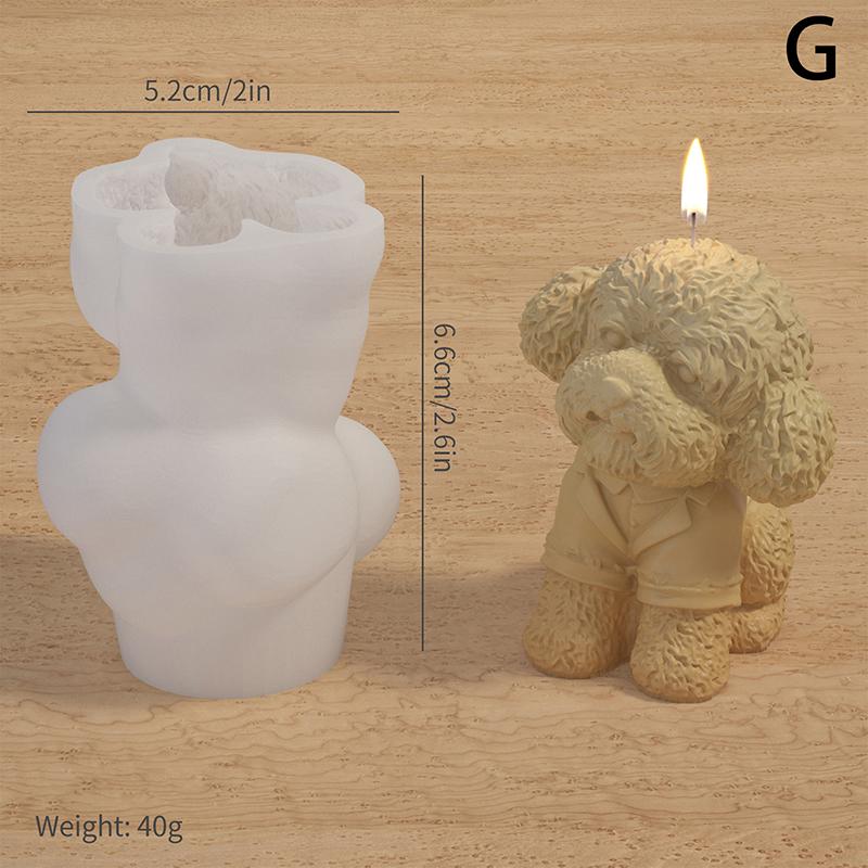 Милая 3D-свеча в виде животного, силиконовая форма для домашних животных, собака, сделай сам, ароматерапия, гипсовая свеча, смоляная форма для мыла, литьевая форма для домашнего декора