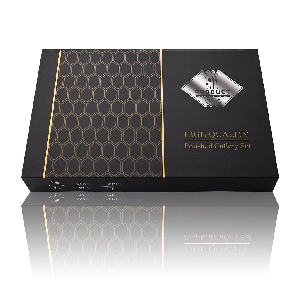 24 шт. набор столовой посуды с подарочной коробкой, нож, вилка, ложка, ужин, набор столовых приборов, посуда из нержавеющей стали, столовое серебро, еда, кухня