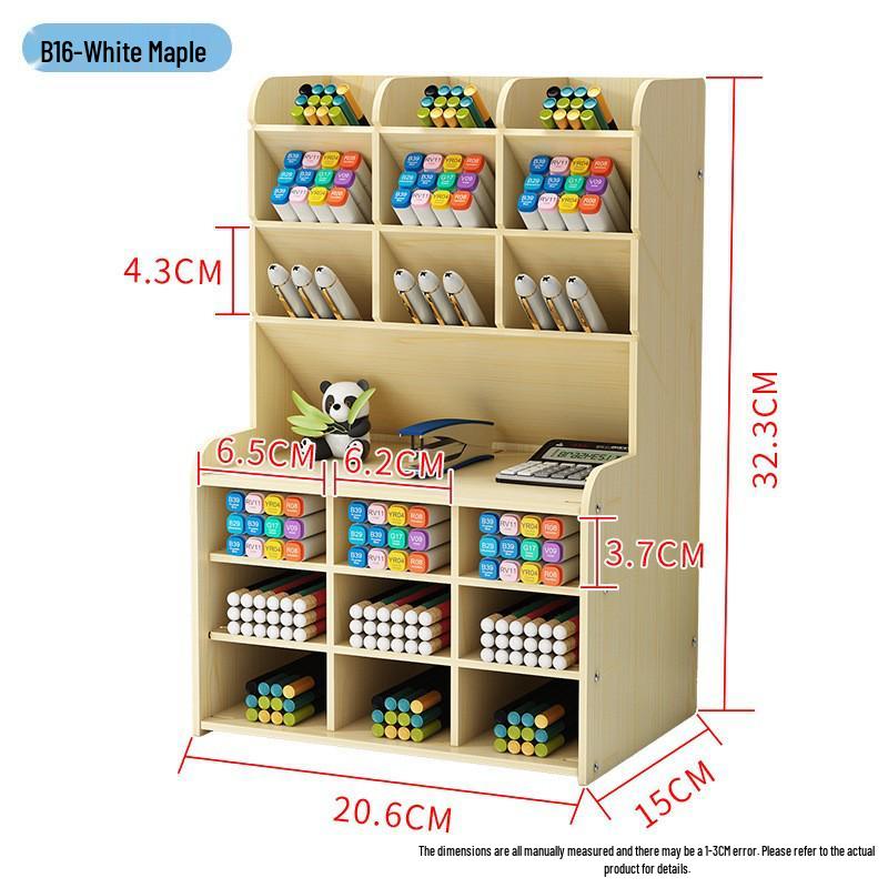 Деревянный настольный ящик для хранения и подставка для ручек в скандинавском стиле