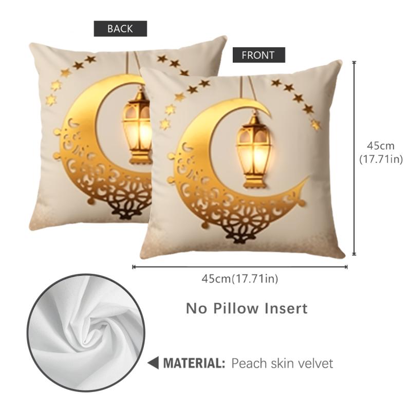 1PC Double Sides Printed Ramadan Themed Throw Pillow Covers (17.7"*17.7") Traditional Home Decor Room Bed Sofa Chair Cushion Covers No Pillow Core