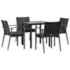 VidaXL Garden Dining Set 5 Pcs Cushions Woven Resin Steel 3186988