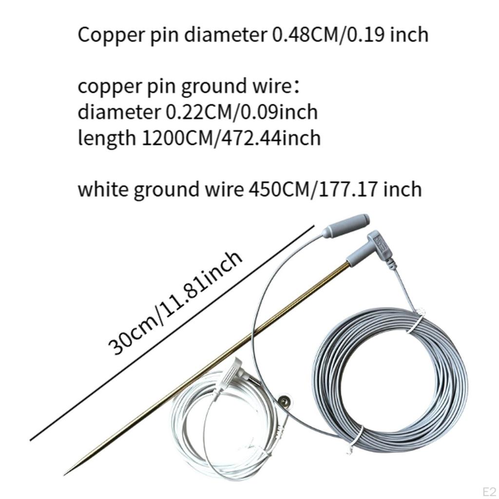 Заземляющий стержень с 40-футовым заземляющим кабелем с гнездом, простой в использовании, универсальный портативный комплект аксессуаров
