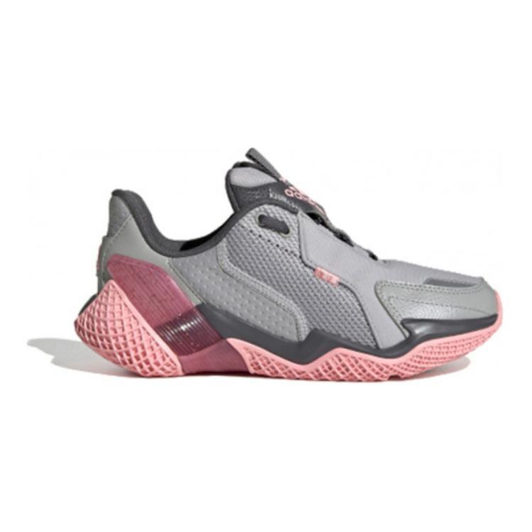 adidas 4Uture Rnr El К Амортизирующая поддержка Низкие Детские Беговые Кроссовки Серый Розовый Детские FV2786