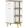 Modern Bathroom Cabinet with Cupboard, Drawer and Shelves in Wood, 50x30x89cm, White