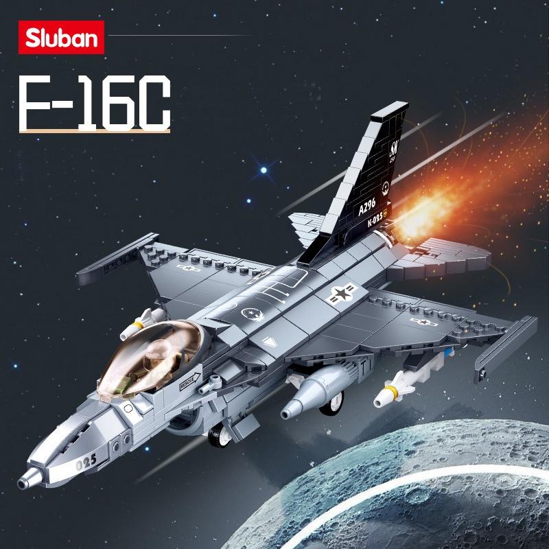 521 шт. 0891 Военный истребитель F16 Набор блоков Модель американского самолета «Сокол» Современная война Строительные блоки Игрушки для детей Кирпичики Подарок