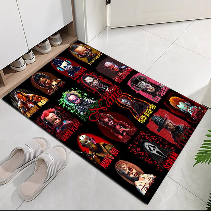 Custom Name Halloween horror Printed Carpet, for Office Chair Living Room Bedroom Kitchen Room Decor Gifts.