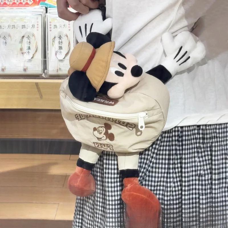 Disney Сумка-кроссбоди с куклой Микки Мультяшный Модный Персональный Креативный Для прогулок Путешествий Сумка-почтальон Подарок для девочек на праздник