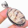 Natural Plume Root Jasper Gemstone 925 Sterling Silver Pendant 2.32" m2E35