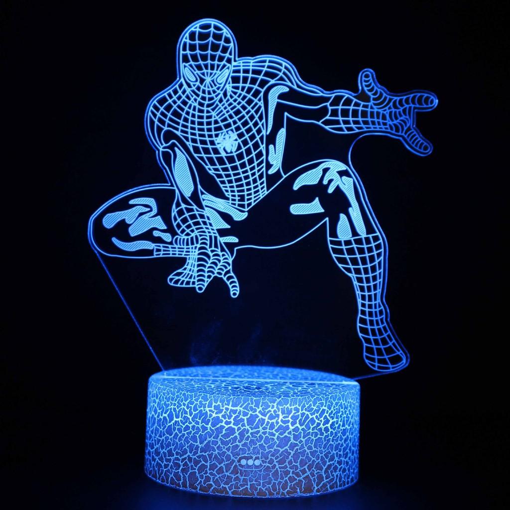 Spider-man 3d Led Night Light Modern Home Bedroom Decoration With Remote Control