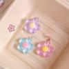 BEPAN 5pcs Transparent Glitter Five Petal Flowers DIY Jewelry Accessories Colorful Resin Shiny Flowers Keychain Pendant Decorations