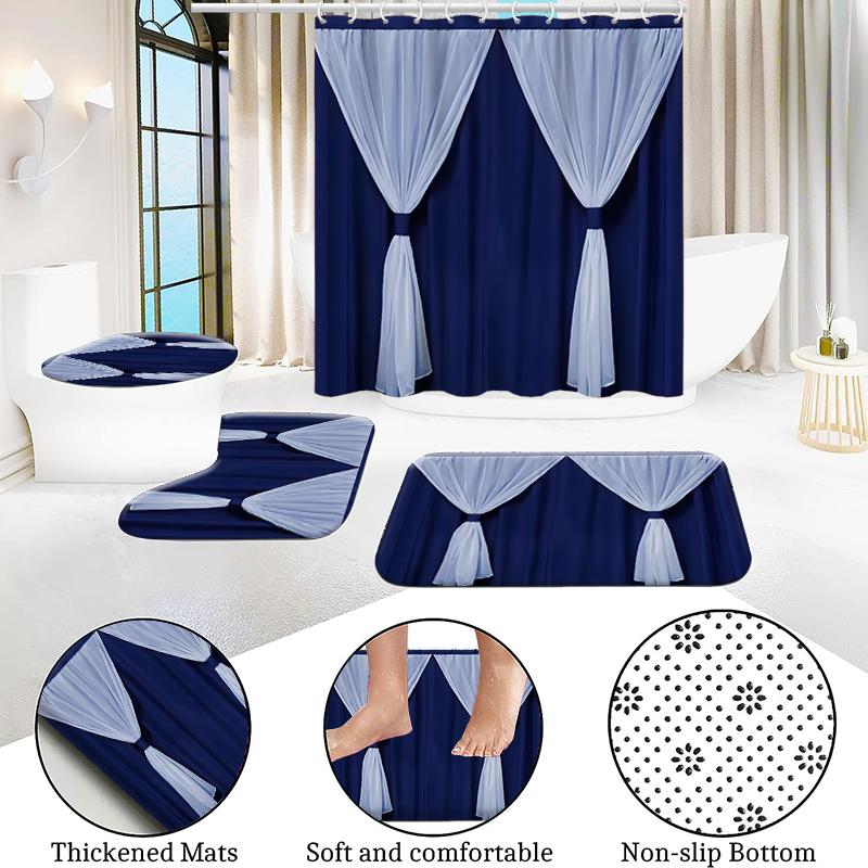 Водонепроницаемая занавеска для душа с 12 крючками, чехлы для унитазов, сиденья, коврики для ванной для ванной комнаты, нескользящий коврик, ковер, занавеска для окон