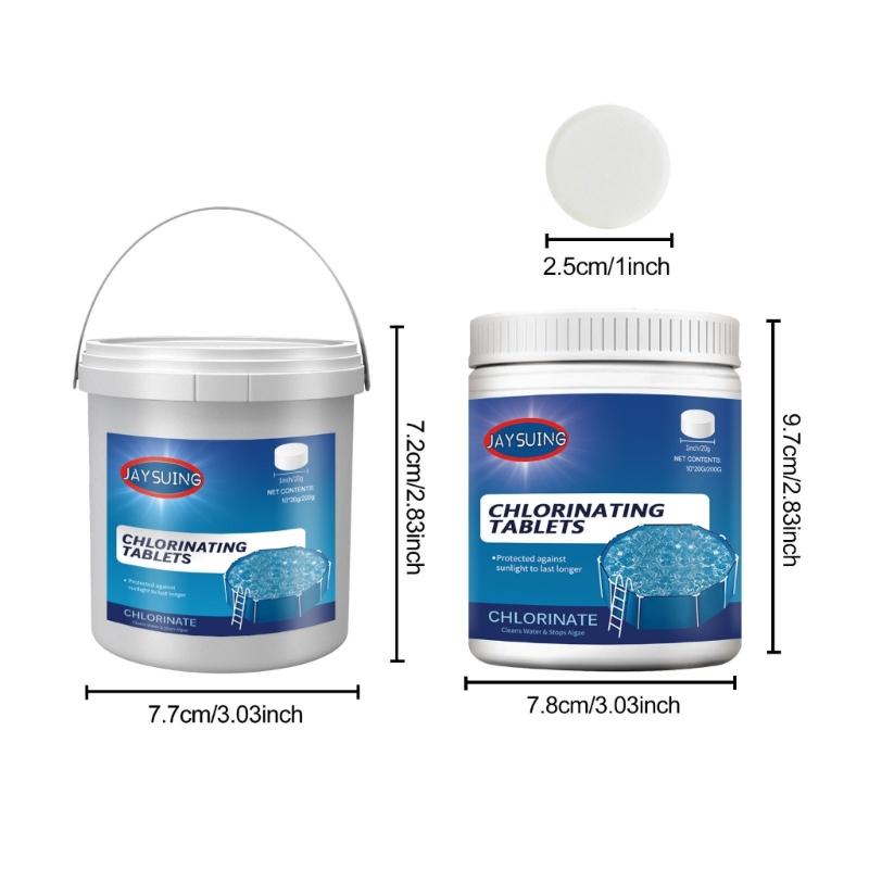 Chlorinating Tablets Stabilized Chlorine Tablets for Swimming Pool and Spa Slow Dissolving Clean Swimming Environment