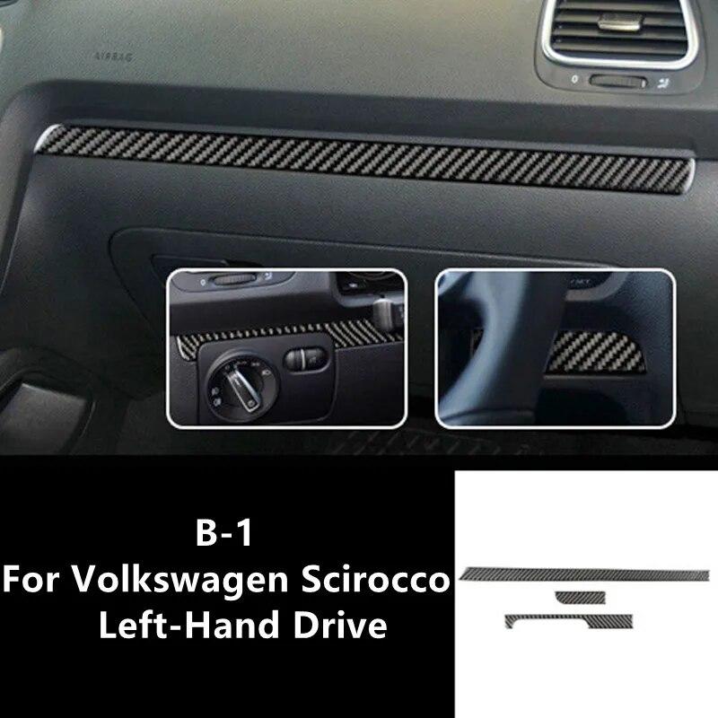 Carbon Fiber Car Interior Trim Strips For Volkswagen VW Scirocco Center Console Gear Shift Frame Panel Sticker Car Accessories