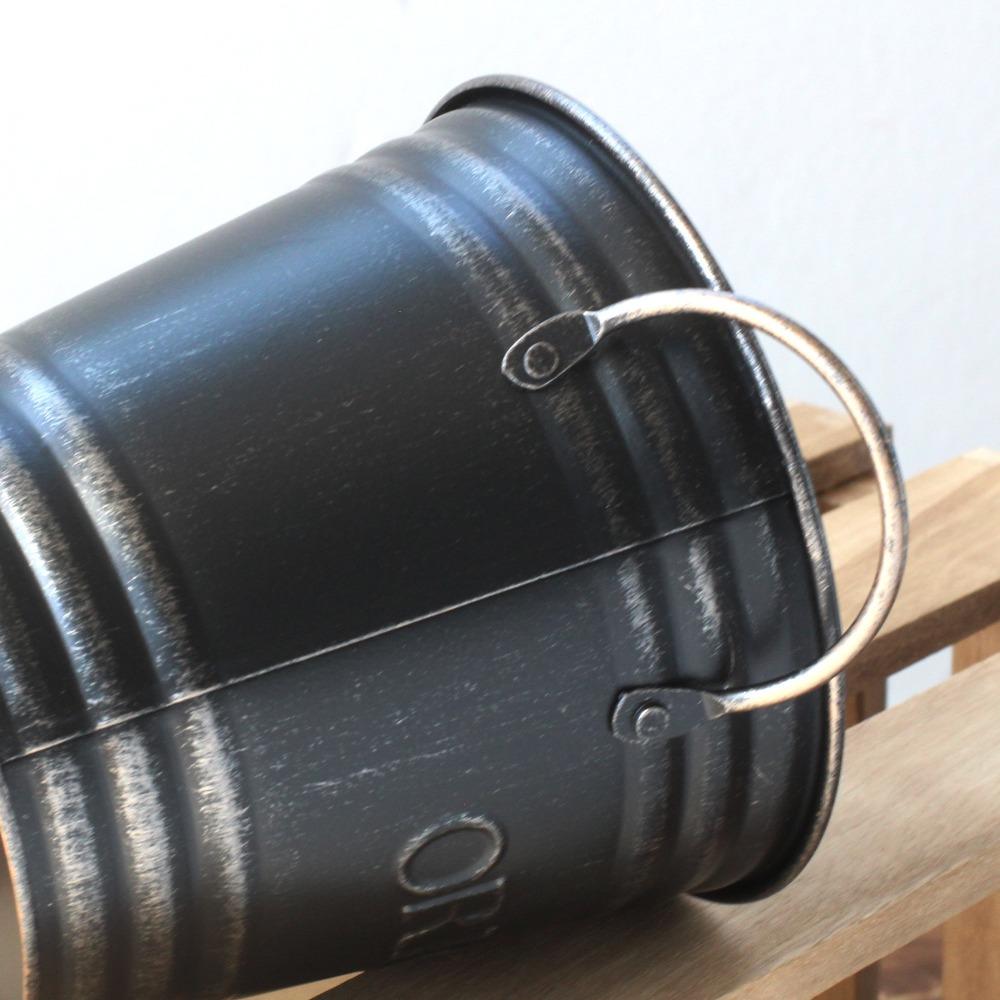 Round Iron Flower Pot Convenient Floral Buckets Vase Metal Flower Container  Terrace