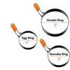 LMETJMA Egg Rings Pancake Mold Set Set Stainless Steel Fried Egg Ring Griddle Pancake Shapers with Silicone Handle JT195