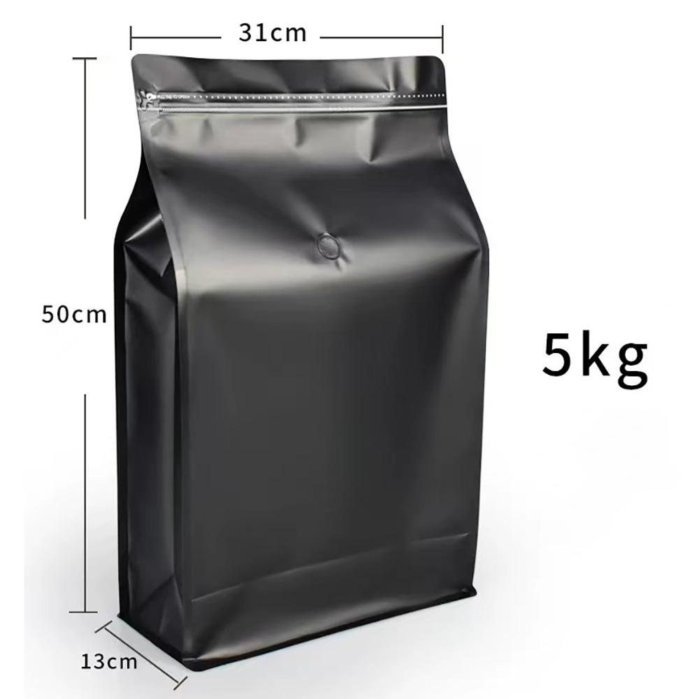 10pcs Resealable 5kg Ziplock Coffee Bean Powder Aluminum Foil Packaging with Valve Pet Dry Food Flat Botton Storage Bag