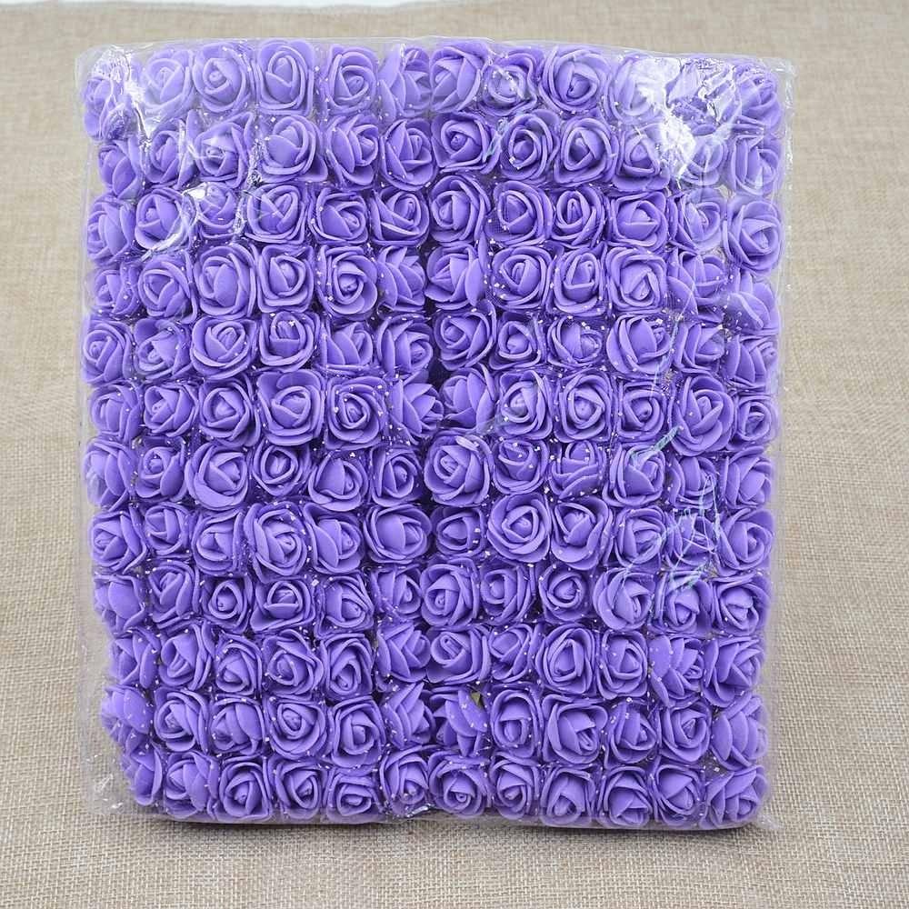 72 шт./лот ПЭ розы цветы кружево пена цветок букет сплошной цвет Diy венок ремесло искусственные цветы JM08 ARI